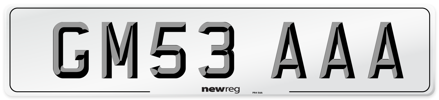 GM53 AAA Number Plate from New Reg